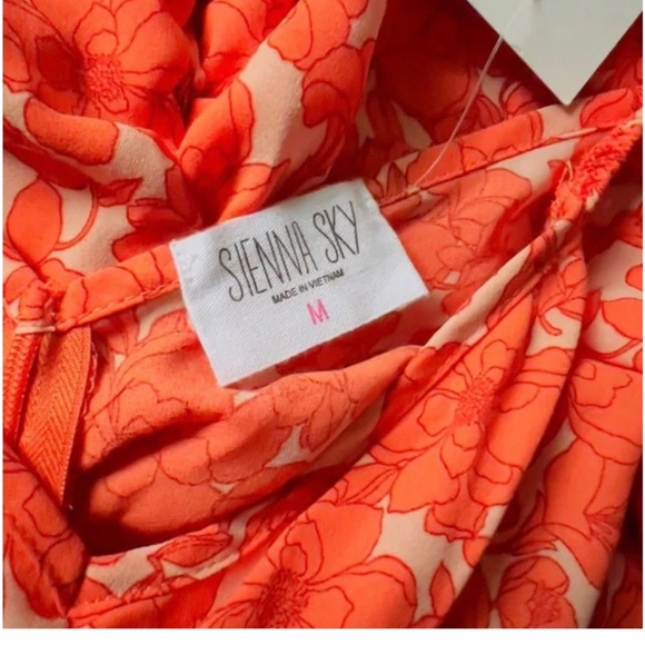 Sienna Sky Orange Rouched Ruffled Top - Picture 2 of 4